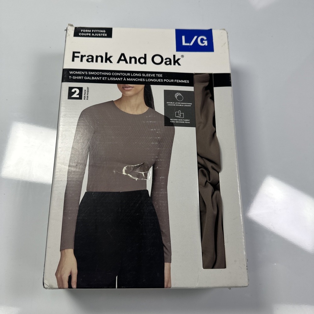 Frank And Oak Women's Smoothing Contour Long Sleeve Tee 2-Pack LG